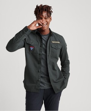 Superdry Military Storm Férfi Hosszú Ujjú Ing Szürke | WLBAE6573